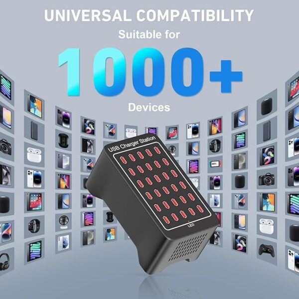 USB Charging Station 30-Port 150 watt (30 A), Charging Station for Multiple Device, Multi USB Charging Station for Hotels, Shops, Schools and Travel - Image 2
